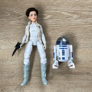 Princess Leia and R2-D2 fugurines
